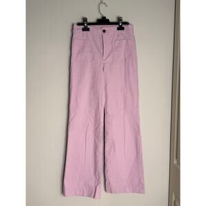 J.Crew Lilac Sailor Cotton Linen Wide Leg Pants Sz 26 EUC